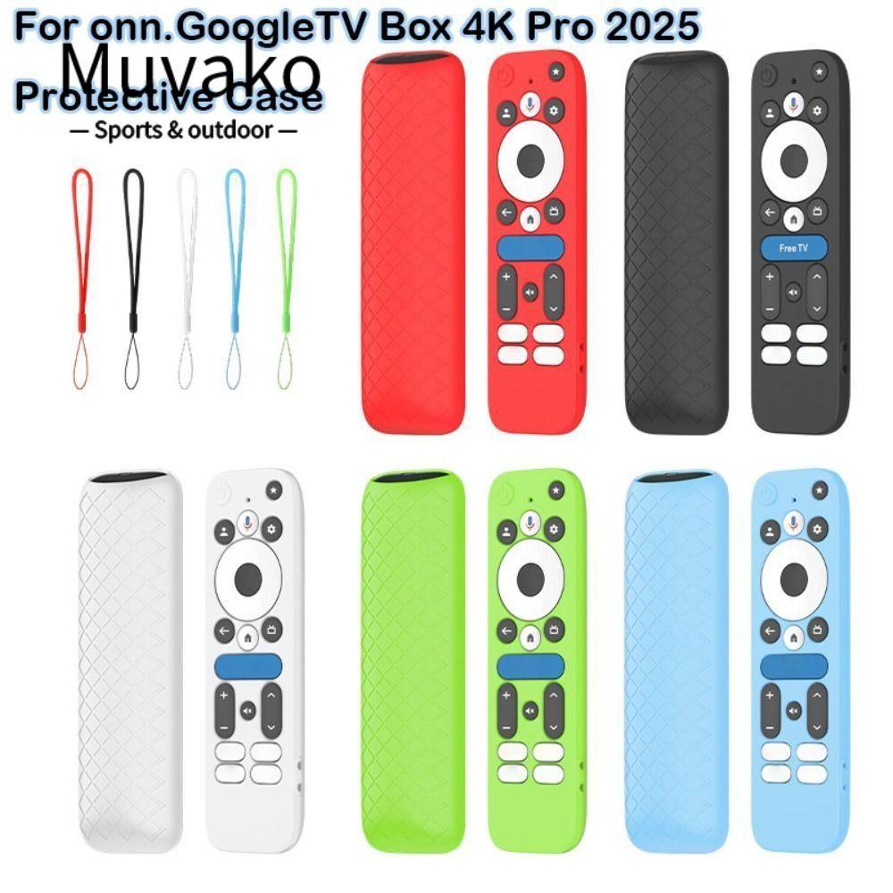 Vỏ điều khiển từ xa MUVAKO, Tấm bảo vệ có dây bảo vệ, Vỏ mềm chống sốc bằng silicon cho onn.GoogleTV
