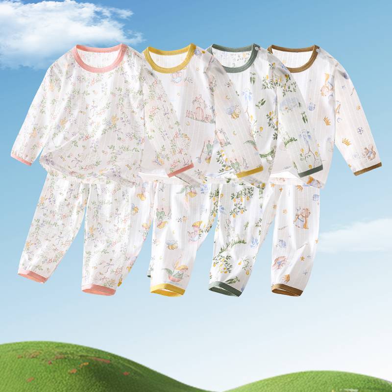 Children's Pajamas Summer Thin Baby Homewear Suit New Pajamas h95i