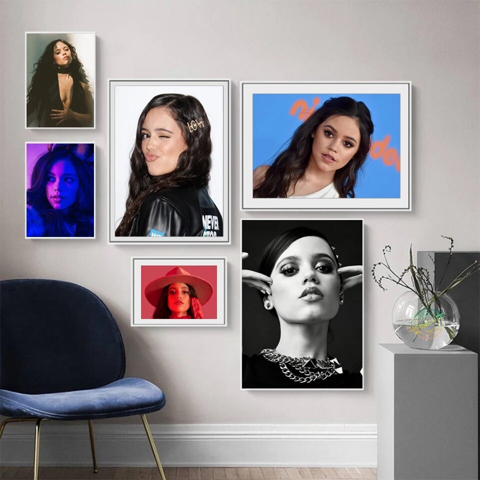 Jenna Ortega Phim Ngôi Sao Poster Canvas Treo Tường Nghệ Thuật In Tranh Lụa Cho Quán Cà Phê Ký Túc X