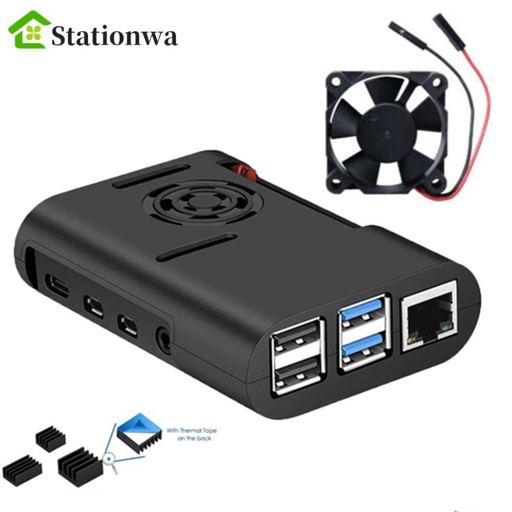 Ốp lưng STATIONWA Tản nhiệt ASB Bền 3 trong 1 cho Raspberry Pi 4 Model B, Pi 4B, Pi 4 Shell