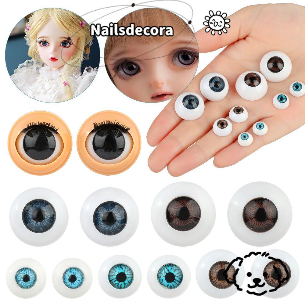 NAILS 1 Cặp Búp Bê Lăn Nhãn Cầu Búp Bê Silicon Hoạt Động Mắt Búp Bê Eyechips DIY Búp Bê Mắt