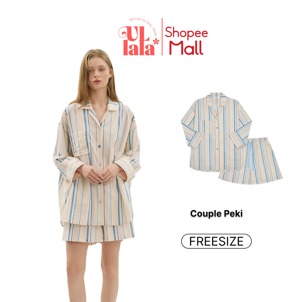 Ullala Pajamas Peki Bộ ngủ mặc nhà nữ dài tay Freesize