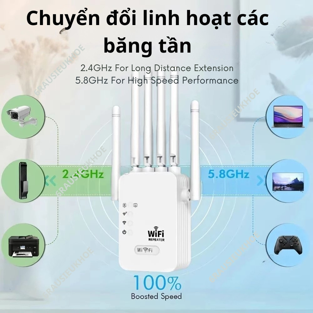 NEW Bộ Kích Sóng Wifi Cao Cấp 6 Râu Tốc Độ Cao 1800 Mbps Bộ Khuếch Đại Sóng Wifi Truyền Sóng Nhanh Ổn Định Xuyên Tường | BigBuy360 - bigbuy360.vn