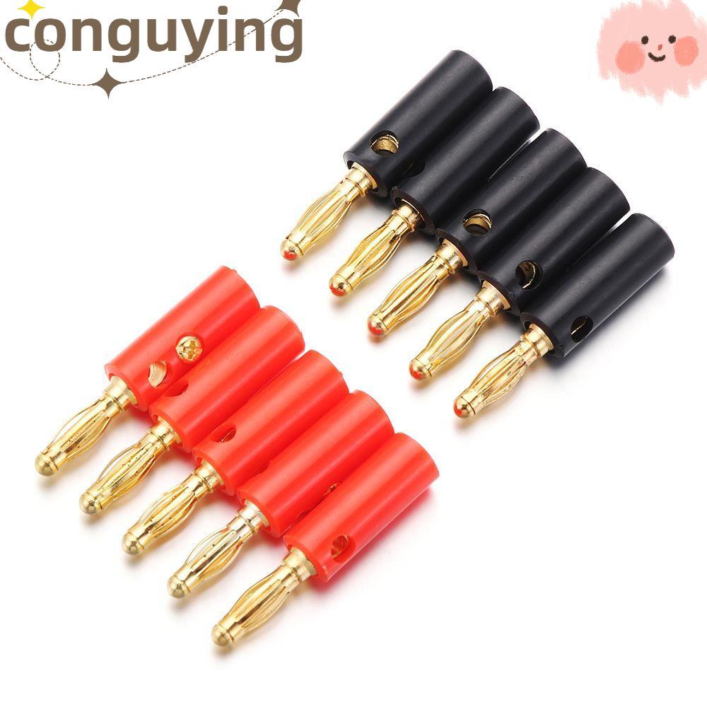 CONGUYING Banana Plugs 4mm Adapter Jack âm thanh mạ vàng