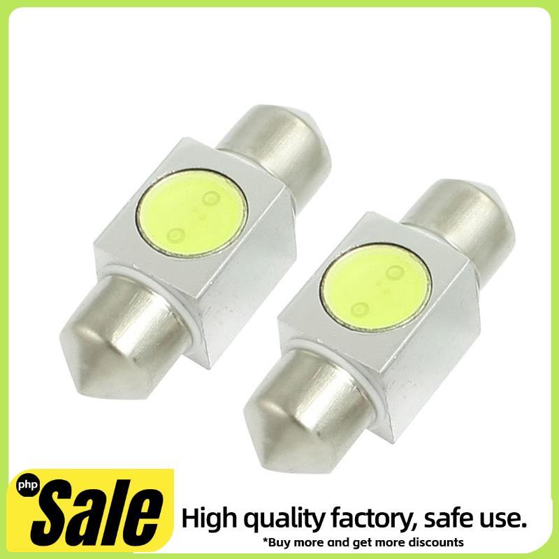 2 Chiếc Ô Tô Tự Động Trắng 1W SMD LED Festoon Dome Bóng Đèn 31mm
