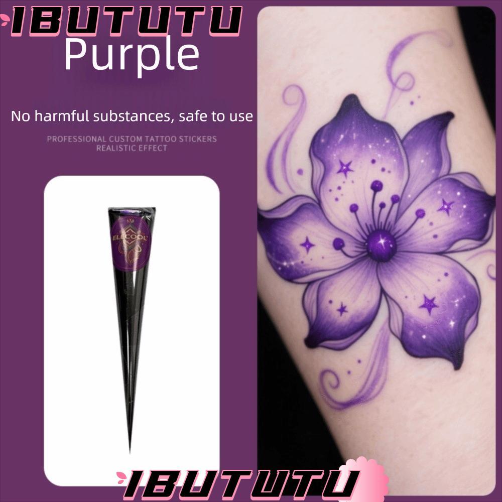 IBUTUTU Henna Cream - Temporary Brown-Black Henna, Easy-to-Use Body Art Cream