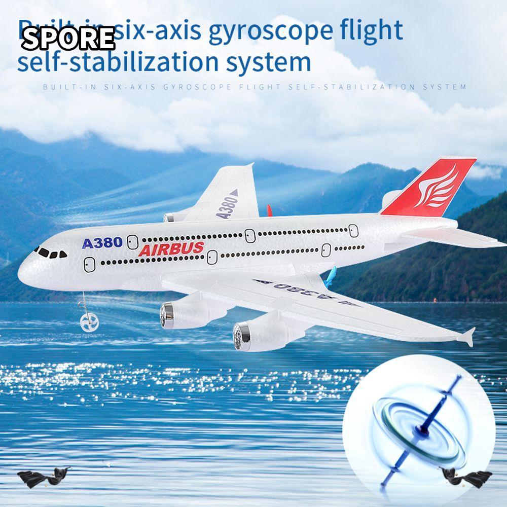 Máy bay điều khiển từ xa SPORE Kid Boy Quà tặng cho Airbus A380 2.4G 2 kênh RC Glider