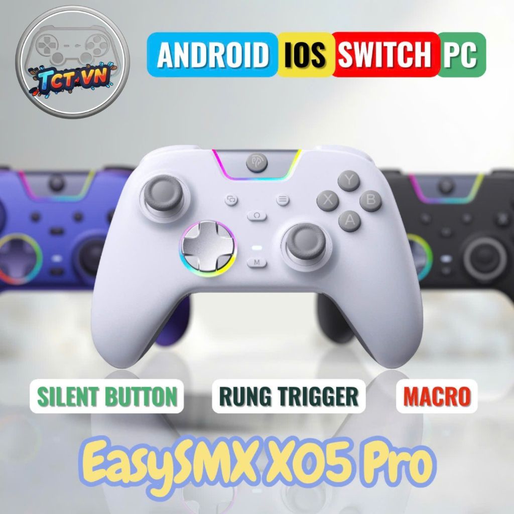EasySMX X05 Pro - Silent Button - Rung Trigger -  Trigger Lock - Macro - Tay cầm chơi game không dây