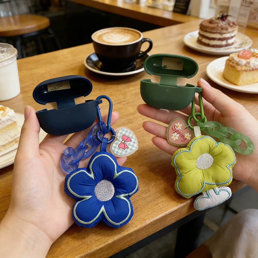 Ốp Lưng keychian Hoa Dành Cho Sony WF-C510 / WF-C500 / WF-C700N / WF-C710N Ốp Lưng Silicon Tai Nghe 