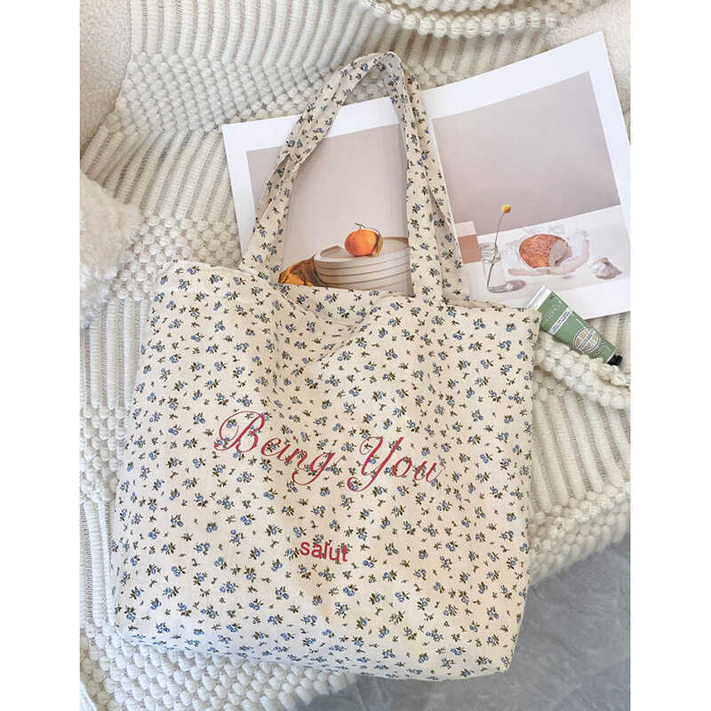 Vải Gãy Pháp Retro Du Lịch Túi Vải Sinh Viên Đại Học Chữ Dung Tích Lớn Một Vai