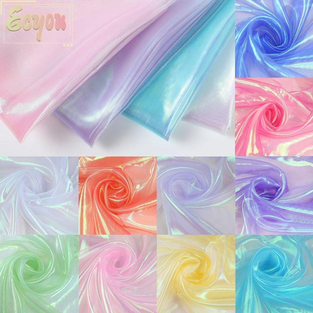 ECYOU Laser Tulle, Vải Organza sáng bóng mỏng, Chất liệu thủ công Váy Organza trong suốt Thiết kế vả