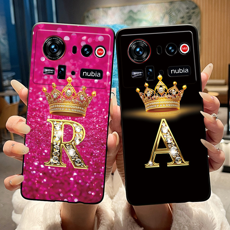Ốp Điện Thoại Cho ZTE Nubia Z80 Ultra 5G Ốp Lưng Silicon Mềm Thiết Kế Độc Đáo Chữ A-Z May Mắn Màu Đe