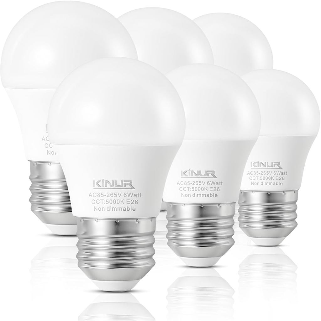 Bóng đèn quạt trần LED nhỏ KINUR, Bóng đèn led A15 6 watt E26 Ánh sáng ban ngày 5000K 60watt Bóng đè