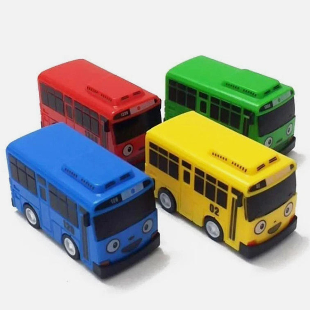 Little Bus Cartoon Mini Pull Back Play Vehicles Early Learning Boys Collection Toys Gifts