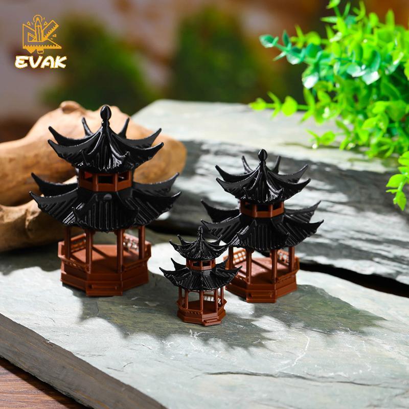 Alittlesetrtu Mini Chùa Tượng Cổ Xây Dựng Mô Hình Pavilion Trang Trí Mô Phỏng Tượng Zen Garden Bể Cá