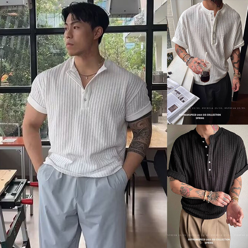 ❈ ❈ ❈ ❈ ❈ ❈ ✻ ❈ T ✸ ❈ ❈ ❈ ❈ ❈ ❈ ❈ ❈ ❈ ❈ ❈ ❈ ❈ Áo thun ngắn tay phong cách tiền cổ Henry Collar Old M