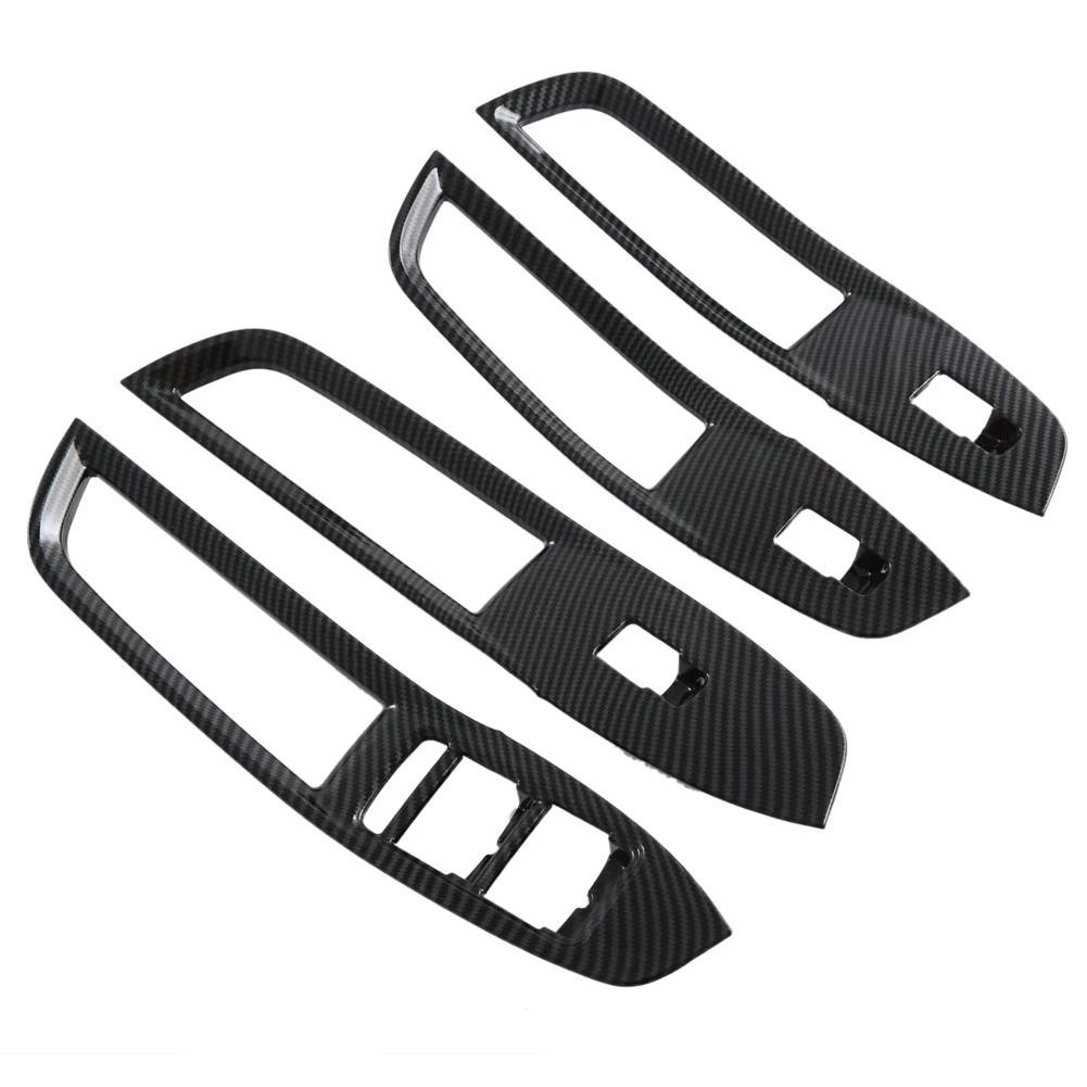 Cho MG ZS 2024 Cửa Sổ Ô Tô Công Tắc Nâng Nút Bao Viền Phụ Kiện Nội Thất Sợi Carbon LHD