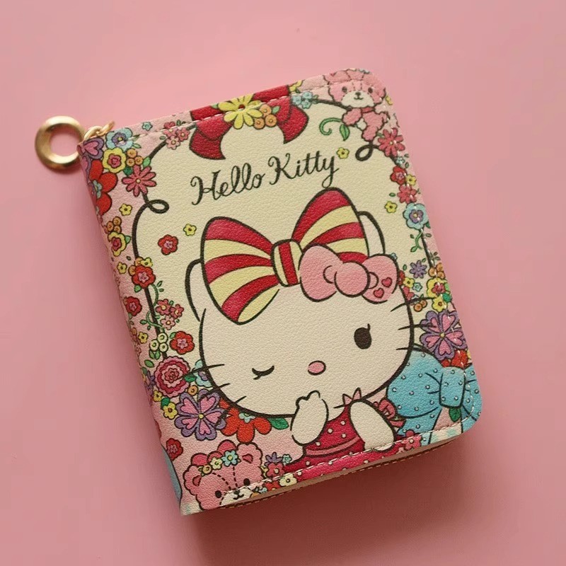 Hello kitty Ví Dây Kéo Phong Cách keiti Mèo Ví Đựng Tiền Xu Học Sinh Trung Học Túi Đựng Tiền Xu Ví N