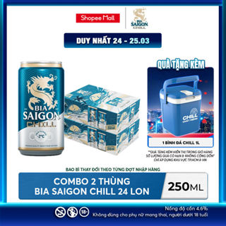 Nồng độ cồn 4.6% - Combo 2 Thùng 24 Bia Sài Gòn Chill 250ml