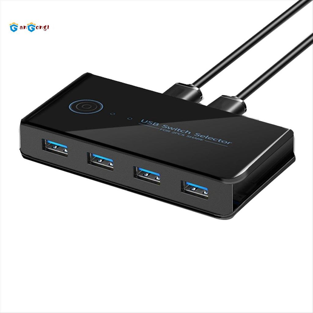 USB KVM Switch USB Chia Sẻ Switch 2 Trong 4 Ra Cho Laptop Bàn Phím PC Chuột Máy in USB Switch Hub Ad