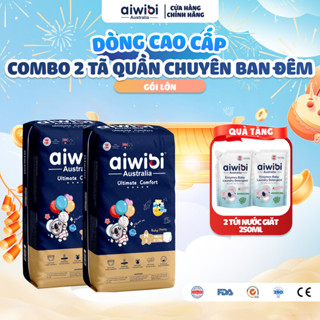 [Combo 2] Tã/Bỉm Quần Cao Cấp Aiwibi Chuyên Ban Đêm Ultimate Comfort Gói Lớn M48/L44/XL40/XXL36