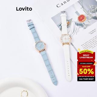 Đồng hồ Lovito thạch anh kim loại màu trơn thường ngày cho nữ L63AD287 (màu trắng/xanh dương ngọc)