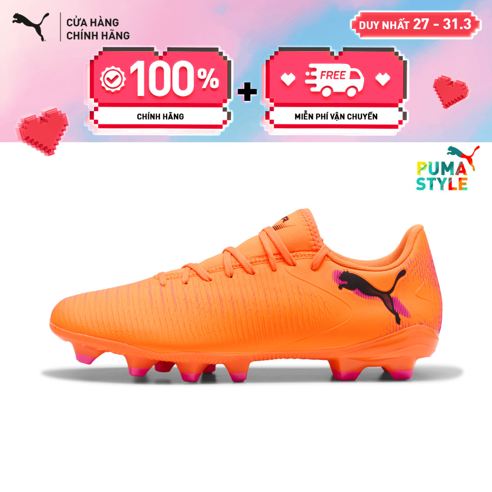 Giày Đá Bóng PUMA Unisex FUTURE 8 PLAY FG AG Heat Fire-Black-Ravish Màu Cam