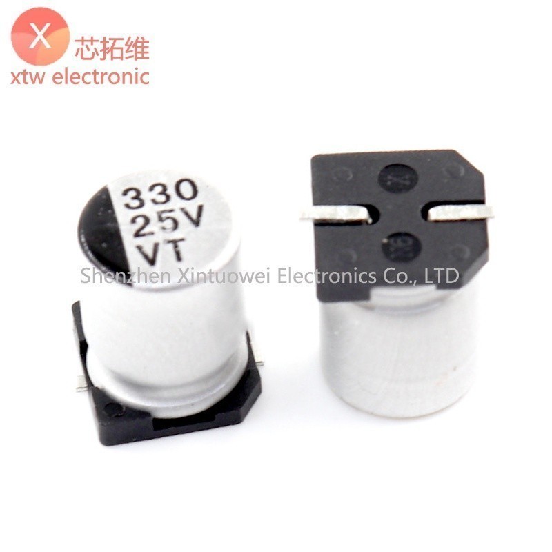 (10 Cái) Tụ Điện Phân Nhôm SMD 25V 330UF 8x10.5mm SMD Chip 330uF25V Điện Phân