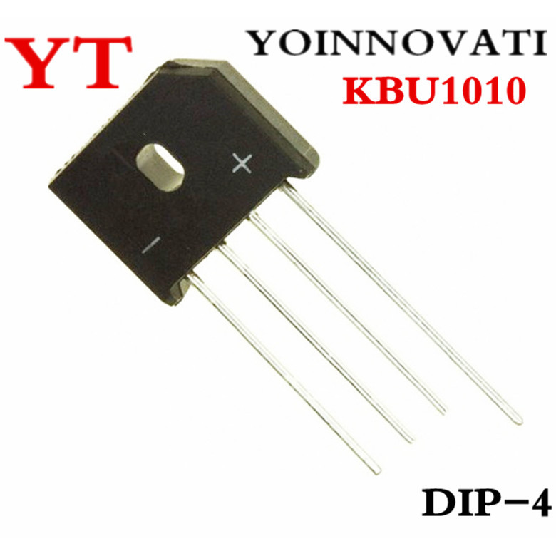 Bộ chỉnh lưu cầu 50 cái / lốc KBU1010 KBU-1010 10A 1000V bộ chỉnh lưu cầu