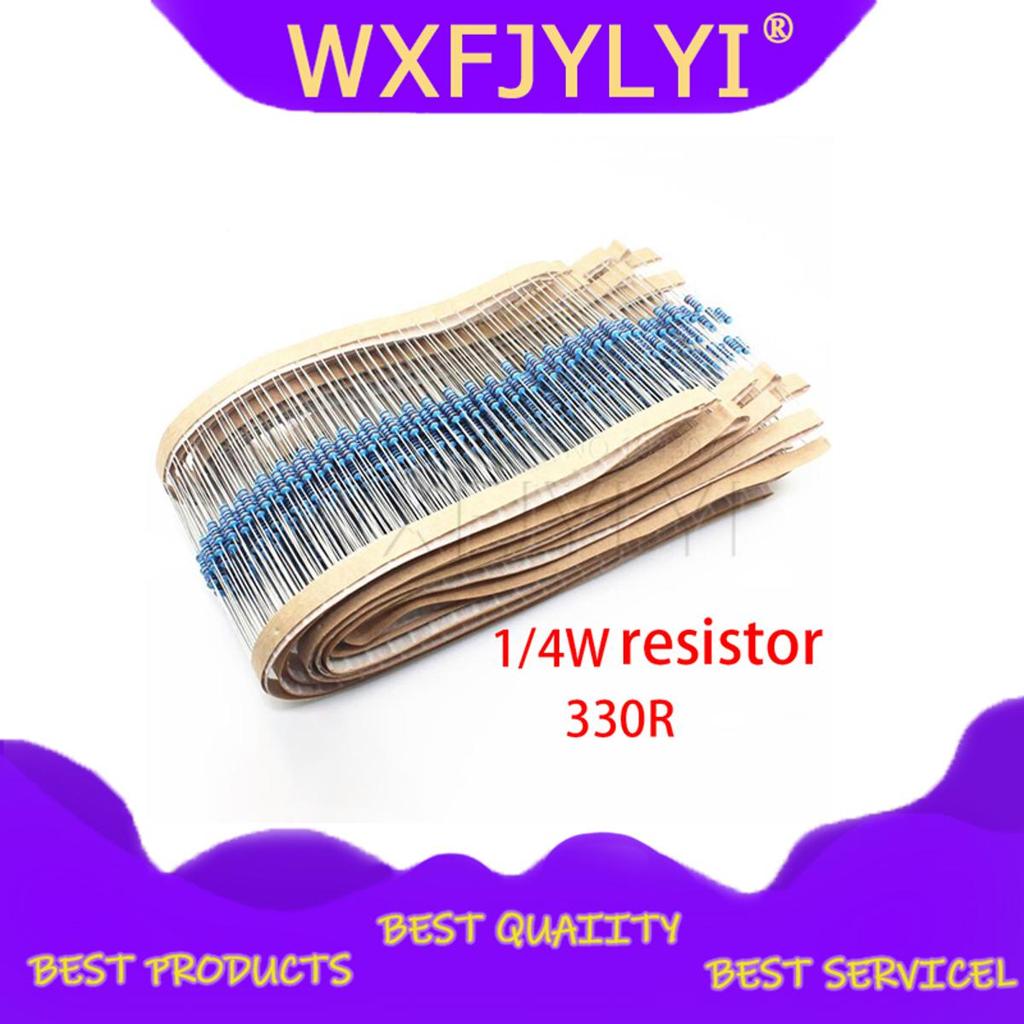 100 chiếc 330 ohm 1 / 4W 330R Phim kim loại điện trở 1%