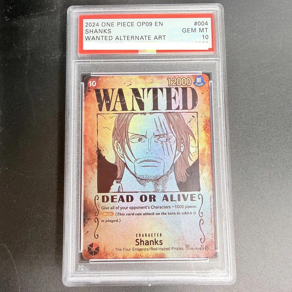 PSA 10 DIY ONE PIECE Đánh Giá Thẻ 2024 ONE PIECE OP09 EN SHANKS OP09-004 Bộ Sưu Tập Thẻ Sao chép 10 