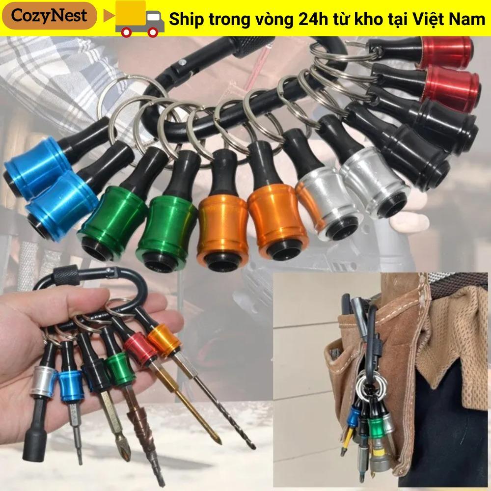 COZYNEST 6 Cái Móc Chìa Khóa Adapter Mũi Khoan, Giá Đỡ Đầu Tua Vít Cầm Tay Di Động, Cần Nối Dài Thay Đổi Nhanh 6 Dụng Cụ Cầm Tay Trọng Lượng Nhẹ Ngoài Trời
