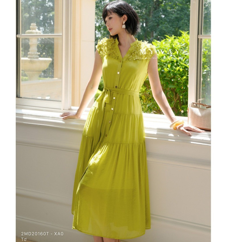 Đầm Maxi Nữ MY WAY Đính Hoa Sát Nách Dáng Suông Cao Cấp 2MD20160T