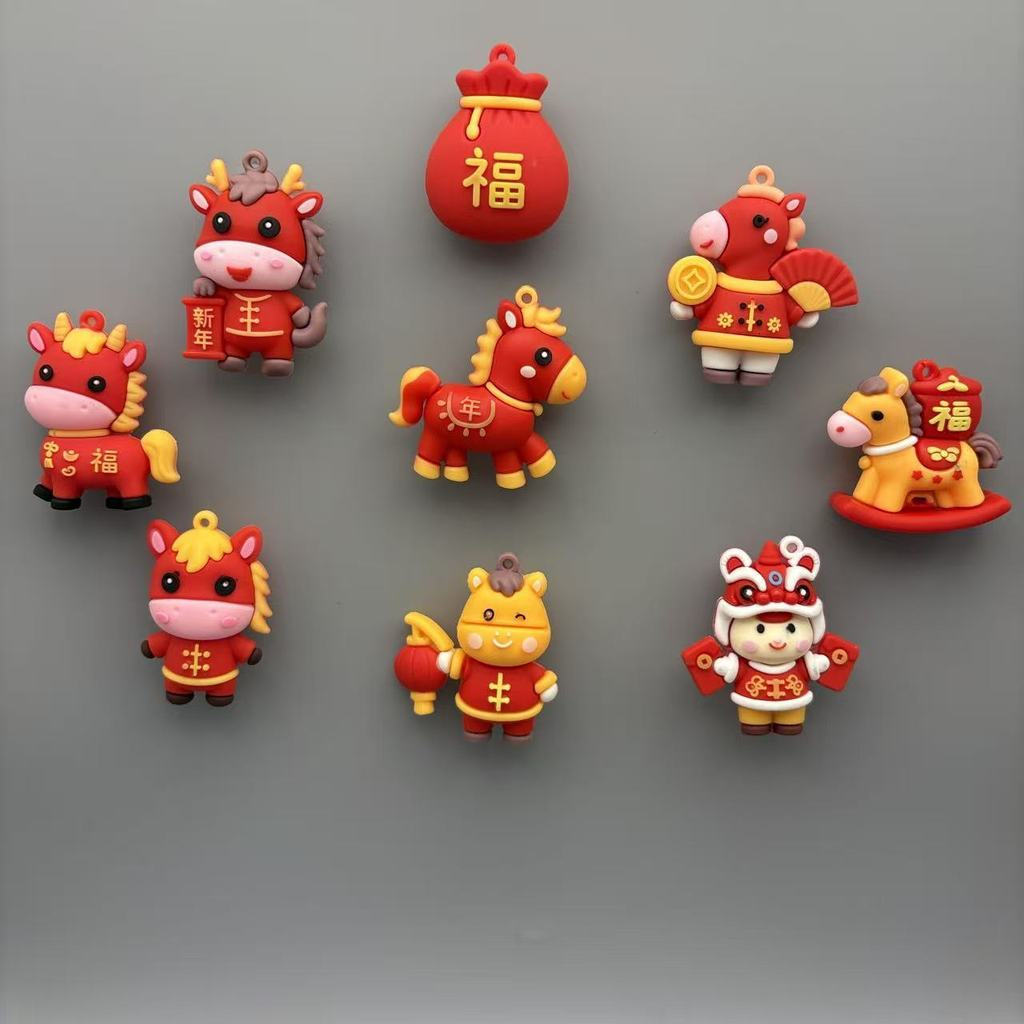New Product#2026Year of the Horse Auspicious 3D Figurine Magnetic Fridge Magnet New Year Event Gift 