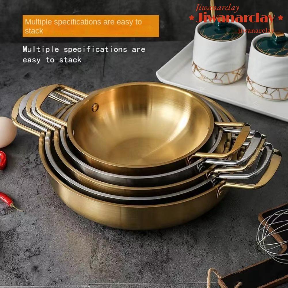 JIWANARCLAY Nấu ăn tại nhà có tay cầm Nồi khô Paella Pan