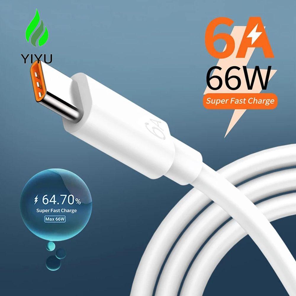 YIYU Cáp USB Type C Cáp Dữ Liệu Loại C USB 1PC Bộ Sạc 6A 66W Điện Thoại Di Động 6A Cáp Sạc Nhanh