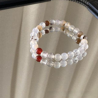 Trang sức mã não đỏ trắng tự nhiên mới