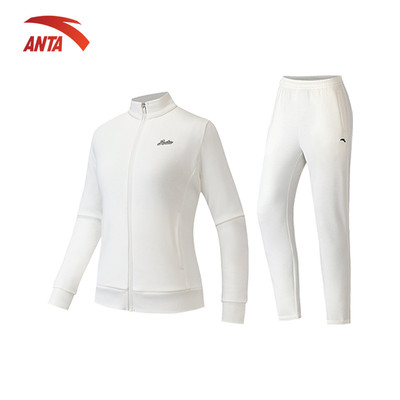 ANTA Bộ Quần Áo Thể Thao Nữ Lót Lông Set Áo Khoác Dài + Quần dài nỉ bông Ấm Áp, Năng Động, Thời Trang 962617202N