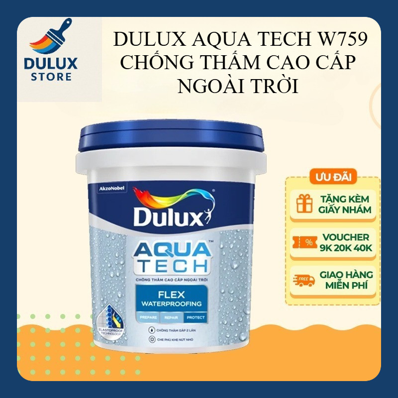 Sơn chống thấm màu cao cấp  DULUX Aquatech Flex W759 (6kg)