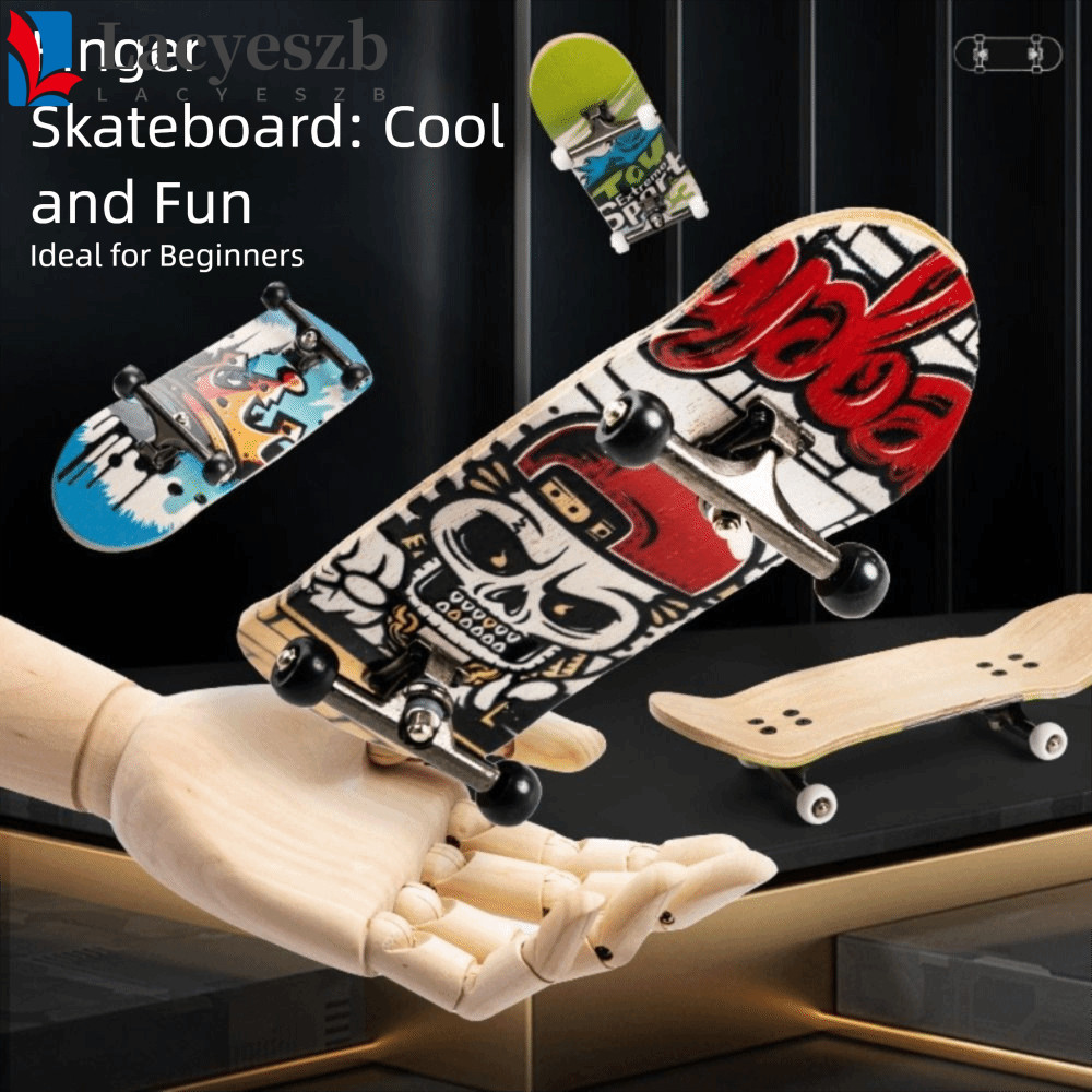 LACYESZB Finger SkateBoard, Finger Skate Metal Bracket DIY Wooden Fingerboard, Finger Scooter Bearin