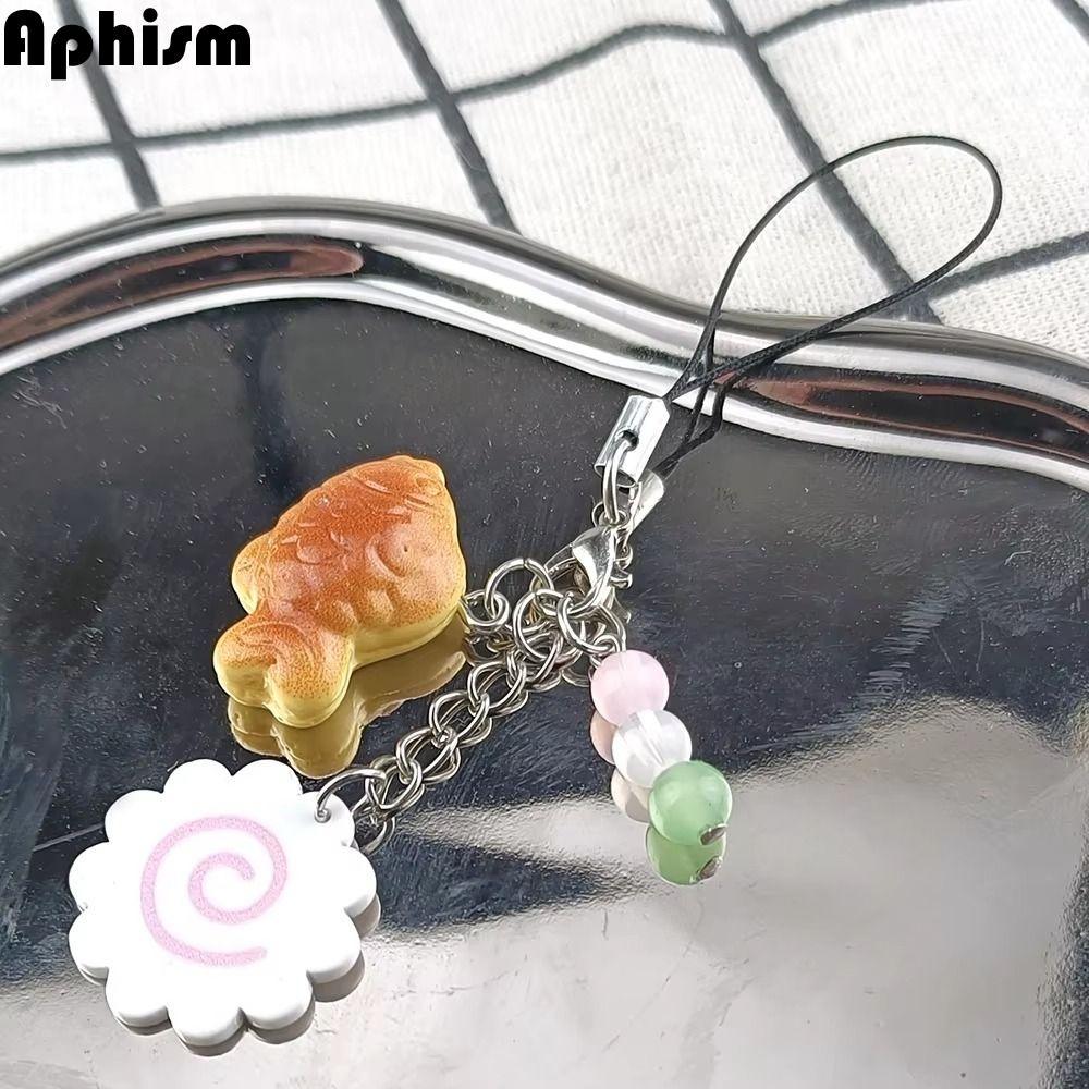 CORDELL Thực Phẩm Taiyaki Mặt Dây Chuyền, Nhật Bản Mực Cuộn Bánh Cá Móc Khóa, Túi Dây Điện Thoại Quy