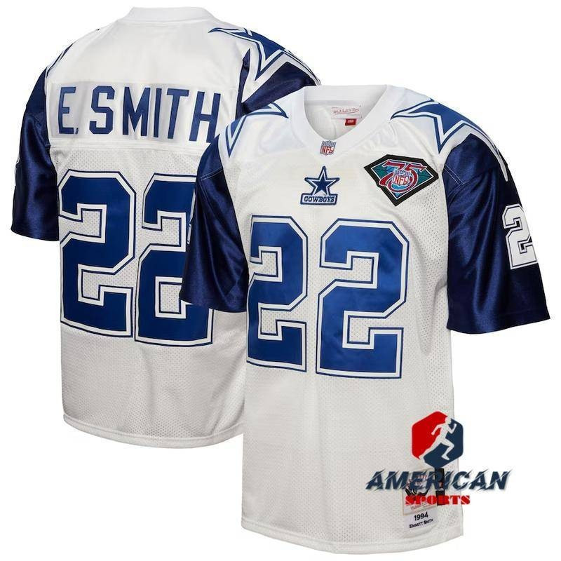 Phiên bản White Emister Smith Dallas Cowboys 1994 Áo bóng đá nam