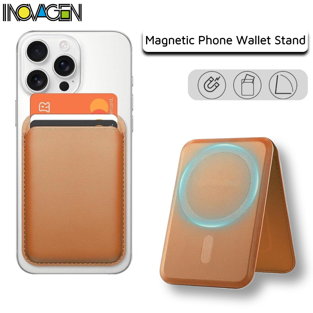 Ví điện thoại từ tính bằng da PU INOVAGEN, Giá đỡ điện thoại, Hộp đựng thẻ túi, Ví đựng thẻ ID Bảo v
