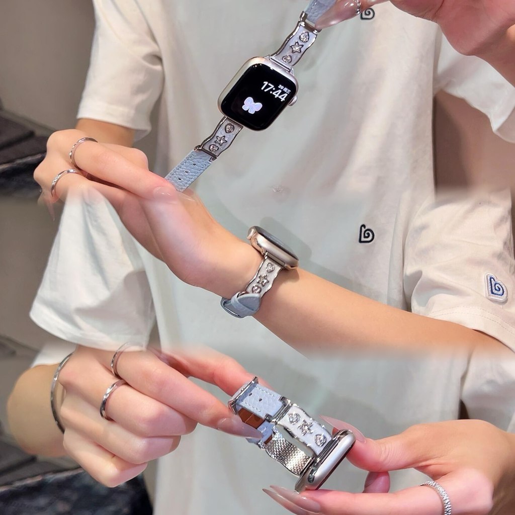 Thích hợp cho Huawei Watch gt6 Love Star Strap fit4 Da Thật Kim Loại Phù Hợp Với WATCH5 Sáng Tạo Đi 