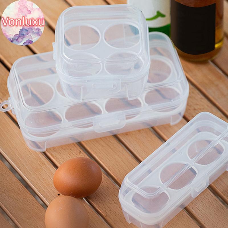 VonLuxu - Hộp Eggs Đa Năng 3/4/8 Compartment, Trong Suất và Lưới cho Cắm Trại và Thịt Nướng