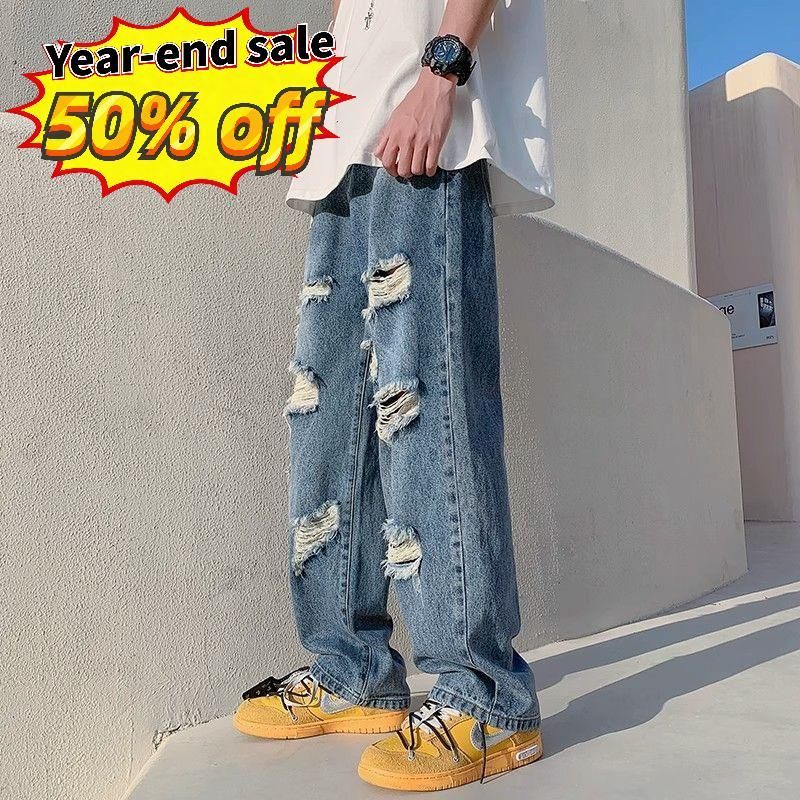 Quần Jean Nam Dáng Rộng Style Beggar, Thích Hợp Dạo Phố