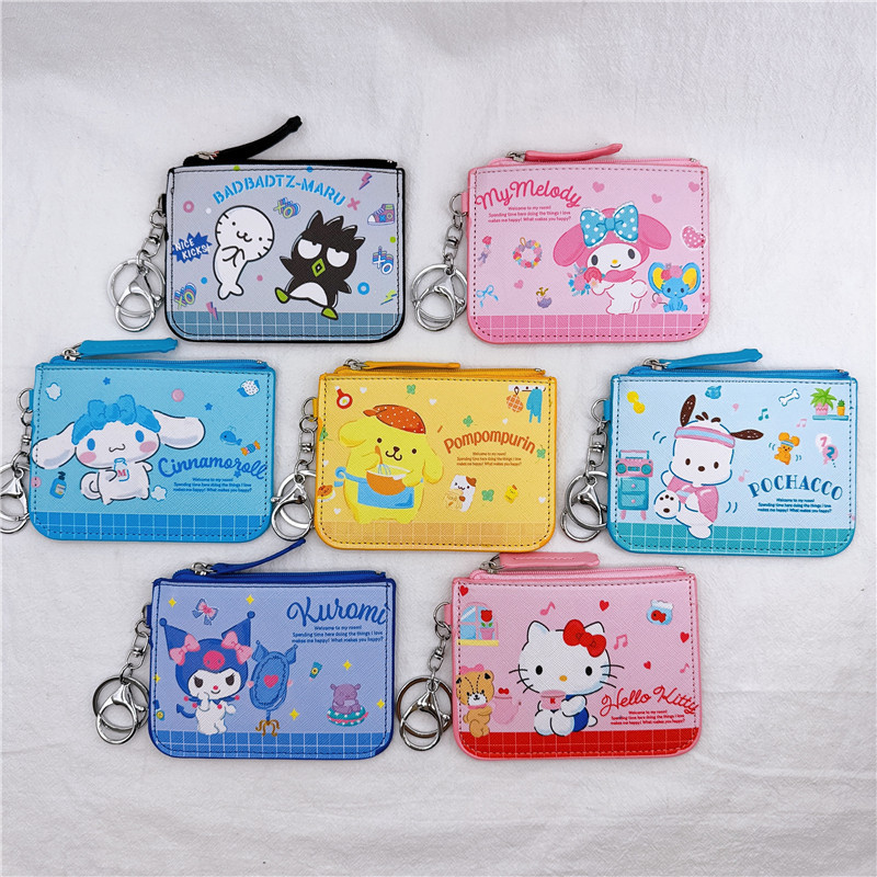 Ví Sanrio Ví Đựng Tiền Xu Hello Kitty Đựng Thẻ Cho Bé Gái Giai Điệu Kuromi Pochacco Túi Ly Hợp Ezlin