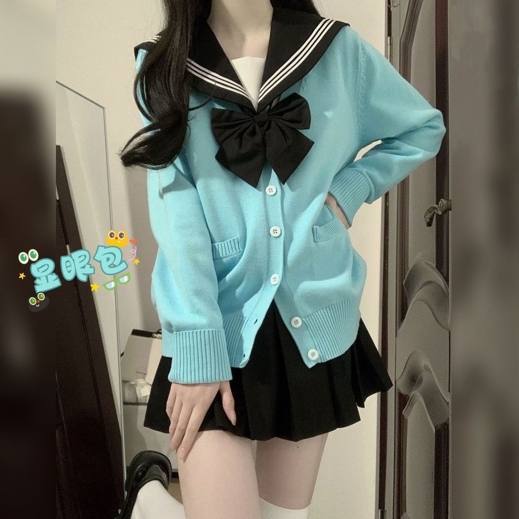 JK Outfit Len và Sơ Mi Màu Xanh Hồ & Trắng, Phù Hợp Mặc Ngoài