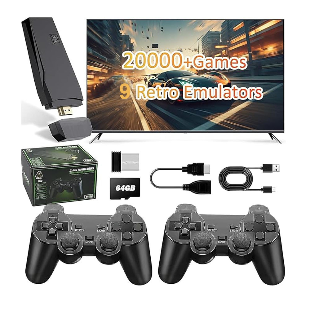 M8 4K Retro Game Stick Video Game Console Máy Chơi Game Cầm Tay Tay Điều Khiển Không Dây Tay Cầm Chơi Game Tích Hợp Hơn 20000 Trò Chơi Cho PS1 / FC / GBA