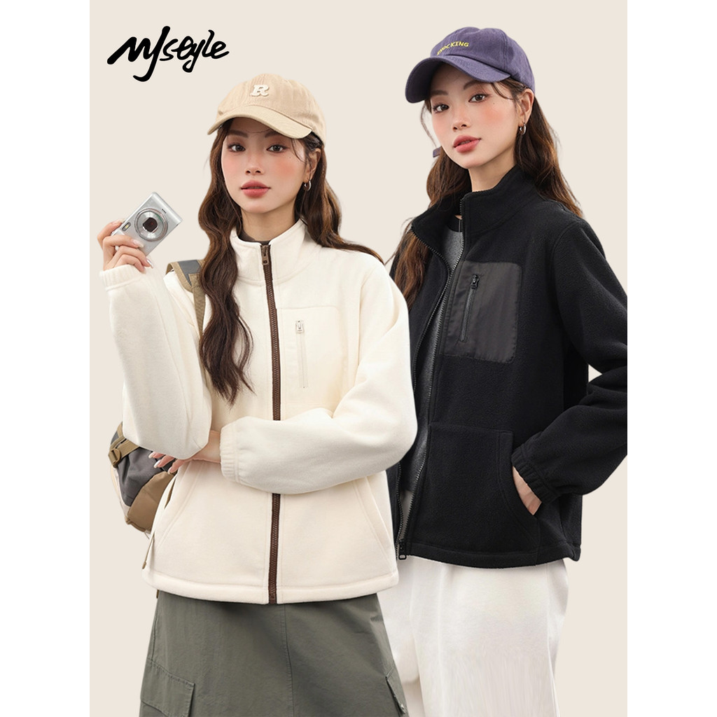 MJstyle Mai Lông Cừu Cardigan Áo Nữ Thu Đông 2026 Phong Cách Mới Lông Cừu Chân Đế Ấm Cổ Áo Khoác Nữ